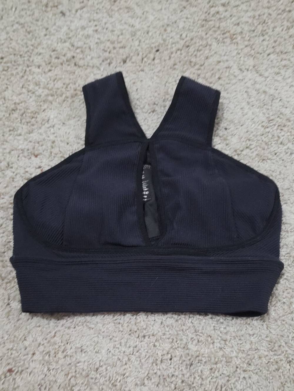 BuffBunny Black Ribbed High-Neck Sports With Cutout